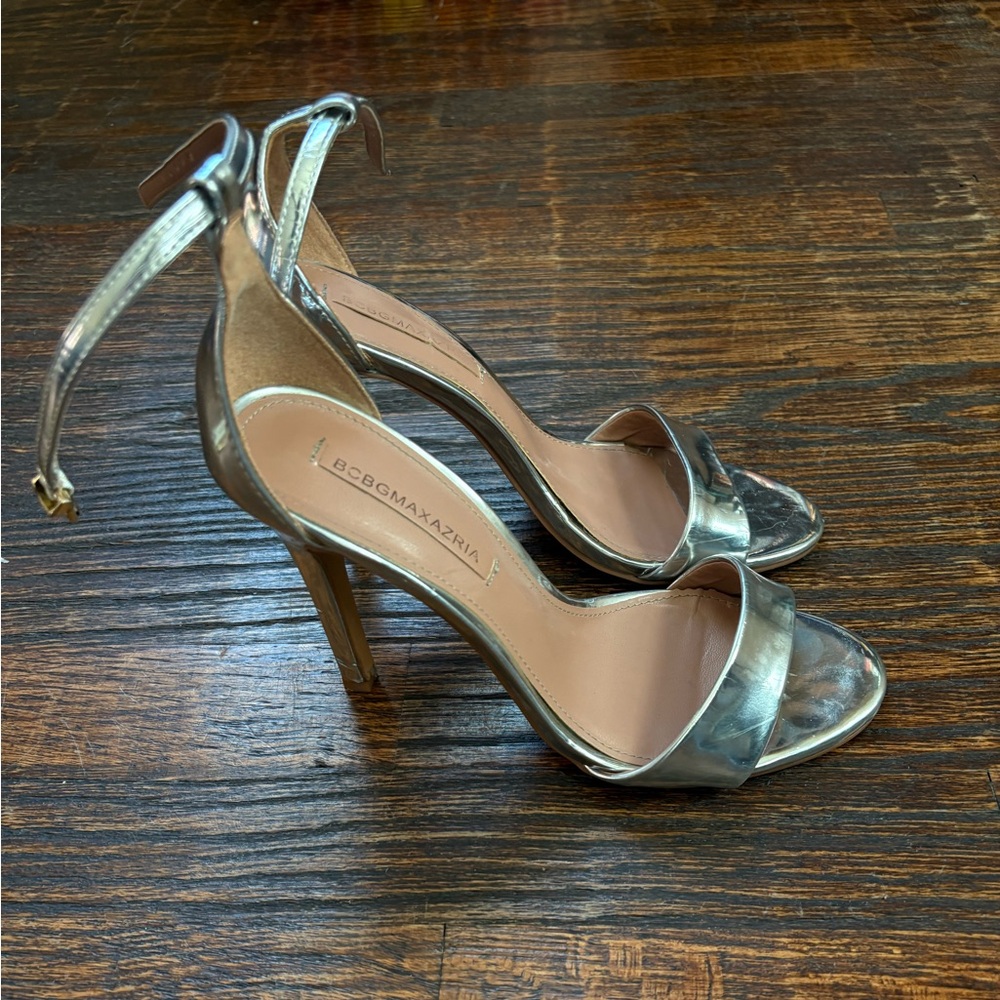 BCBGMaxAzria Silver Metallic Heels